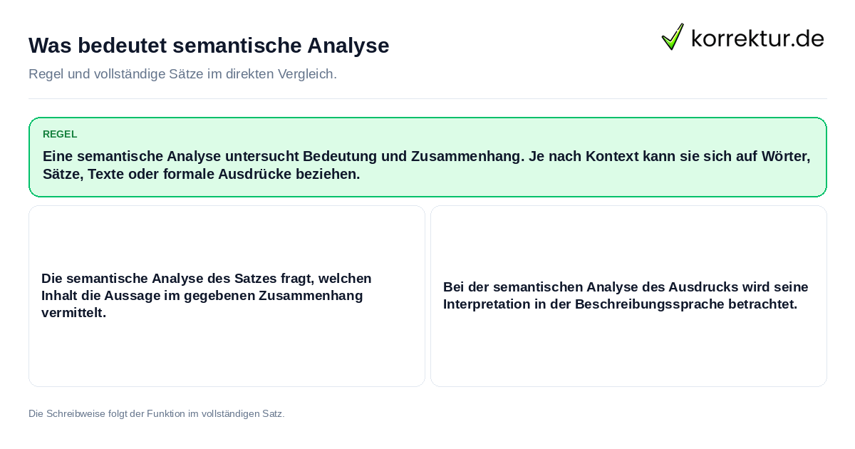 Was bedeutet semantische Analyse Konkrete Regel und vollständige Beispielsätze zu Was bedeutet semantische Analyse