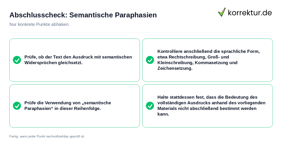 Abschlusscheck: Semantische Paraphasien Konkreter Abschlusscheck zu Semantische Paraphasien