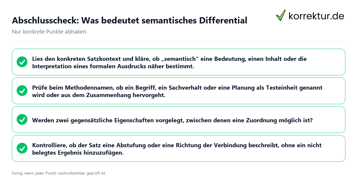 Abschlusscheck: Was bedeutet semantisches Differential Konkreter Abschlusscheck zu Was bedeutet semantisches Differential