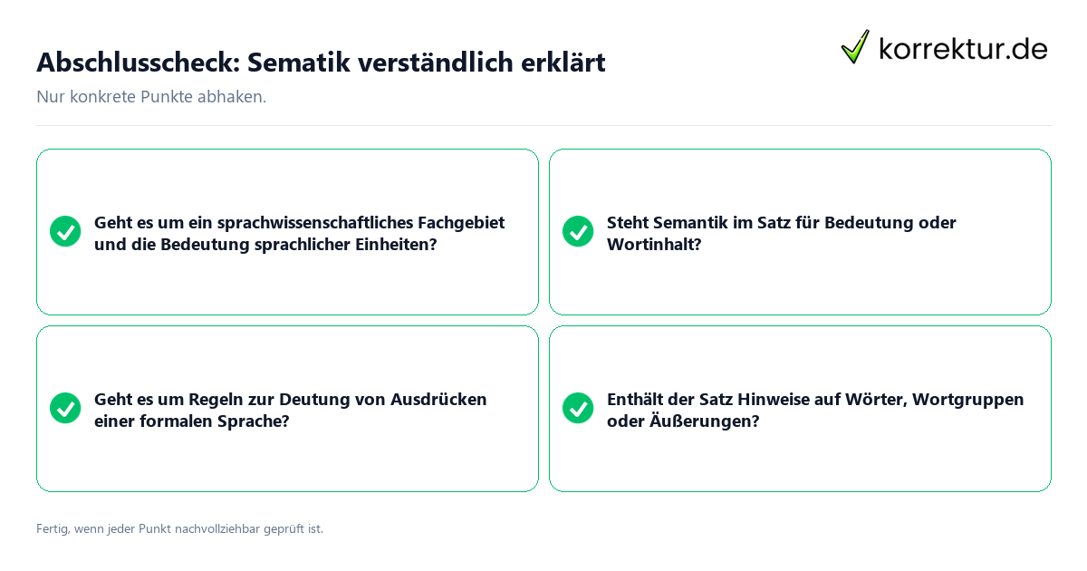 Konkreter Abschlusscheck zu Sematik verständlich erklärt