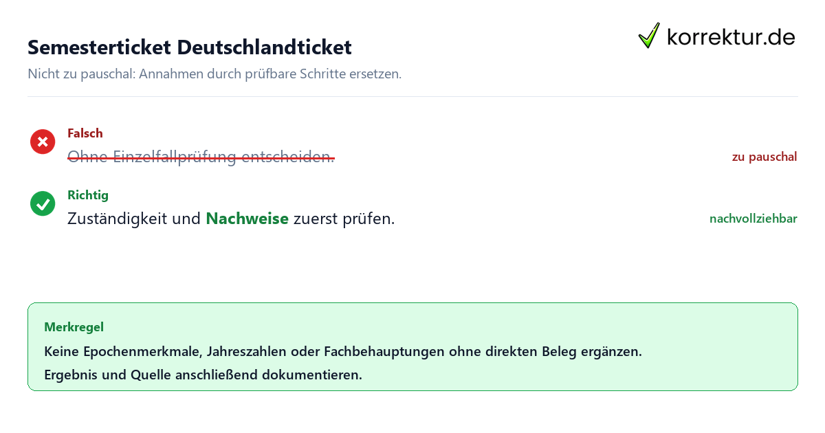 Ungeeignete und belastbare Vorgehensweise bei Semesterticket Deutschlandticket