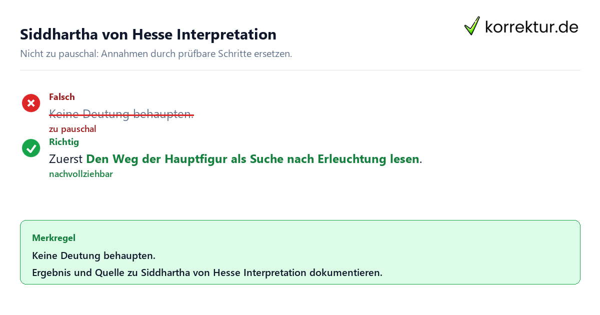 Siddhartha von Hesse Interpretation Ungeeignete und belastbare Vorgehensweise bei Siddhartha von Hesse Interpretation