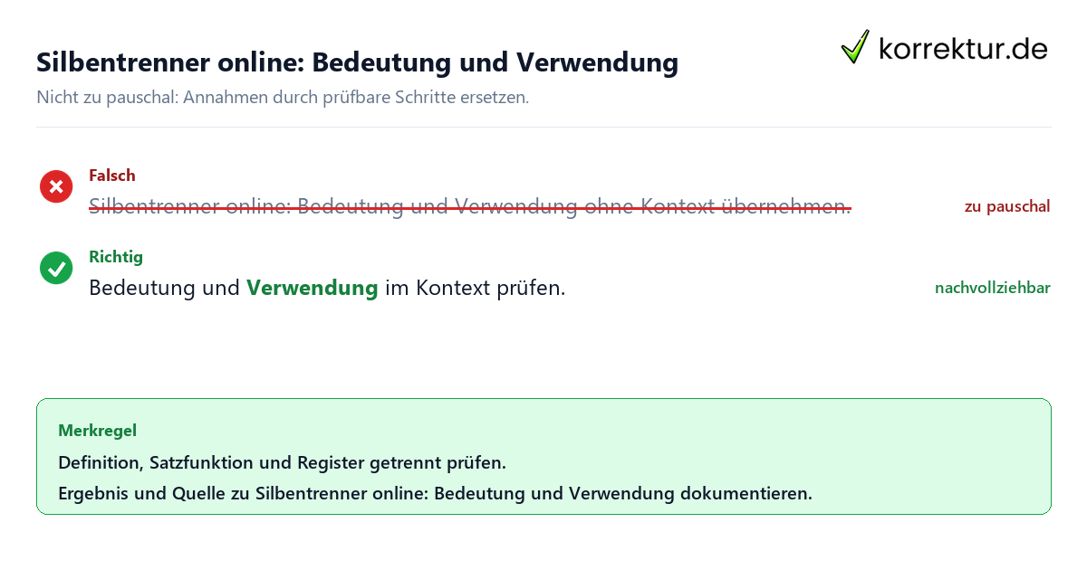 Ungeeignete und belastbare Vorgehensweise bei Silbentrenner online: Bedeutung und Verwendung