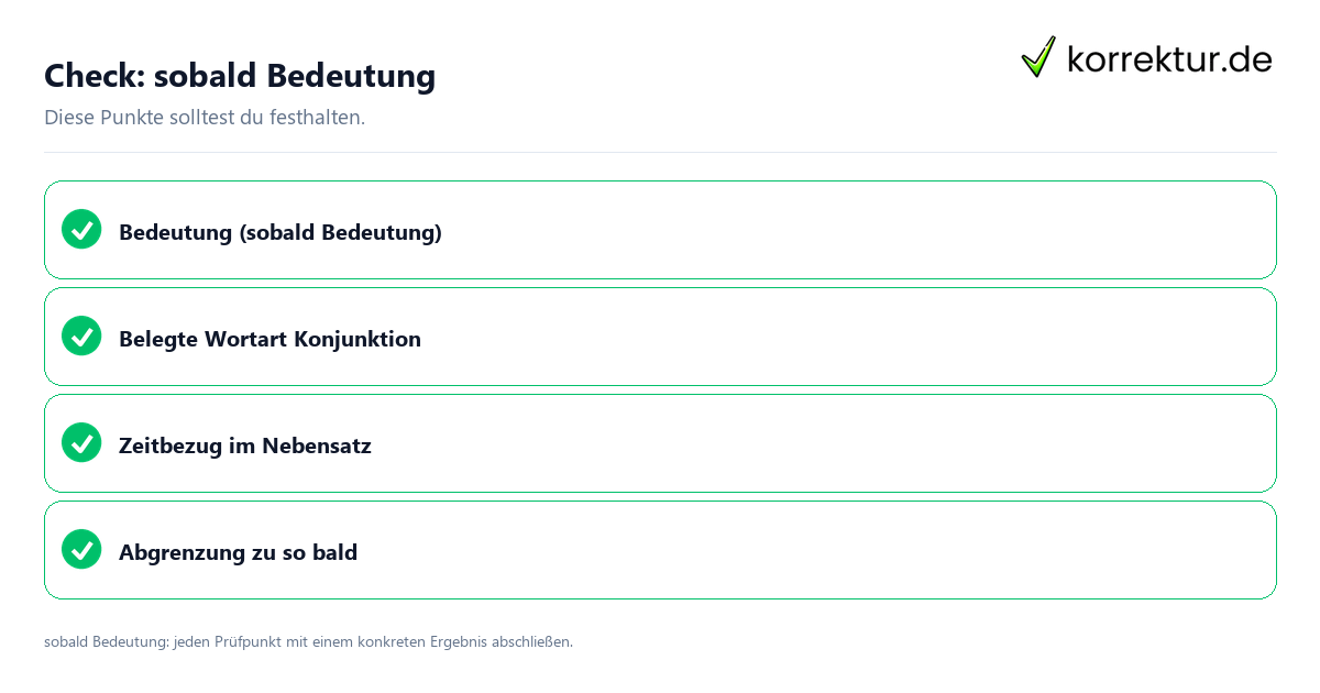 Sobald Bedeutung mit einer themenspezifischen Checkliste