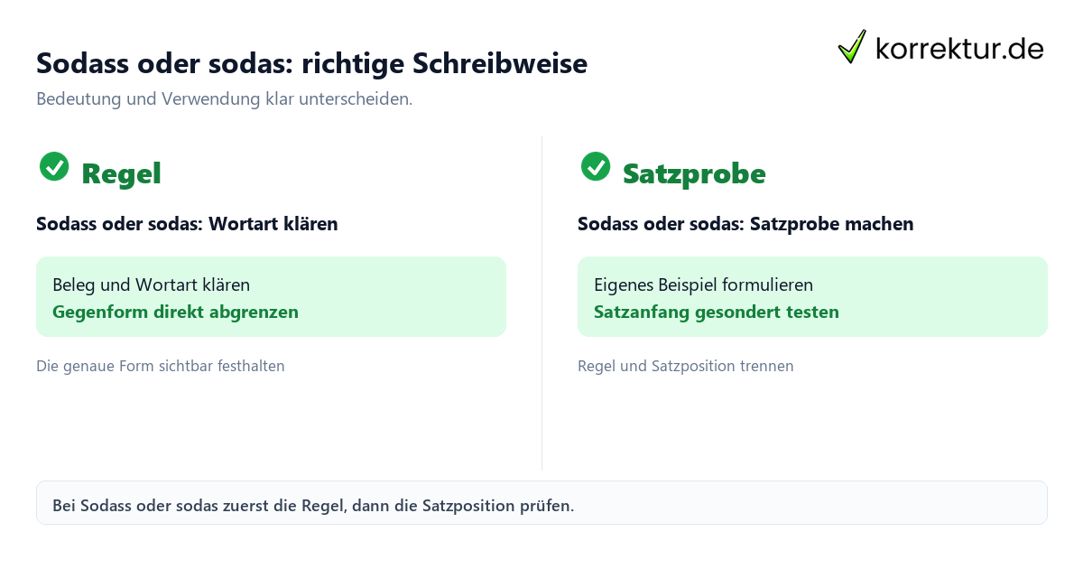 Sodass oder sodas: richtige Schreibweise mit Bedeutung und passender Verwendung im Vergleich