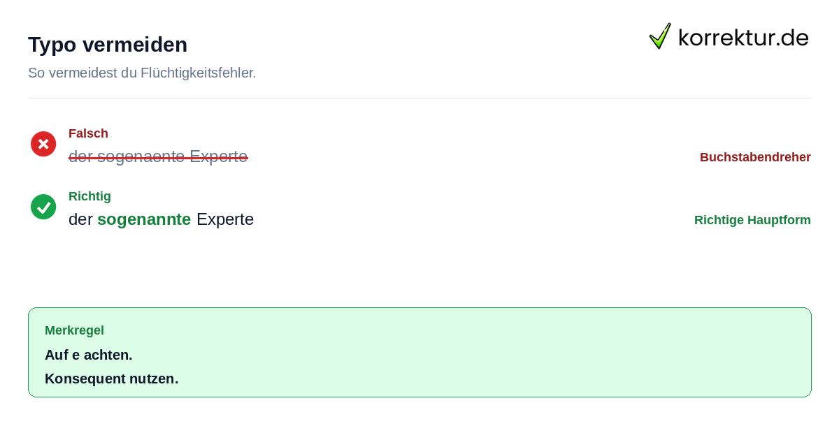 Rotstifekorrektur für den Begriff sogenannt im Kontext