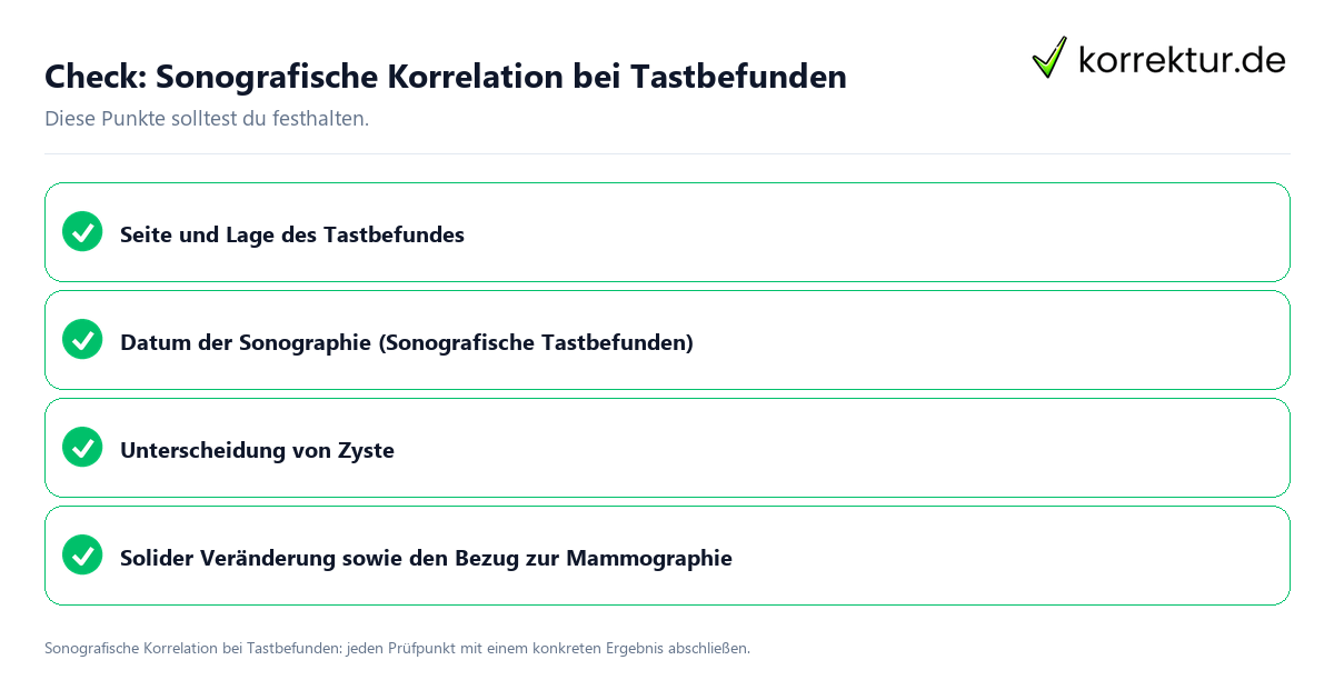 Check: Sonografische Korrelation bei Tastbefunden Sonografische Korrelation bei Tastbefunden mit einer themenspezifischen Checkliste