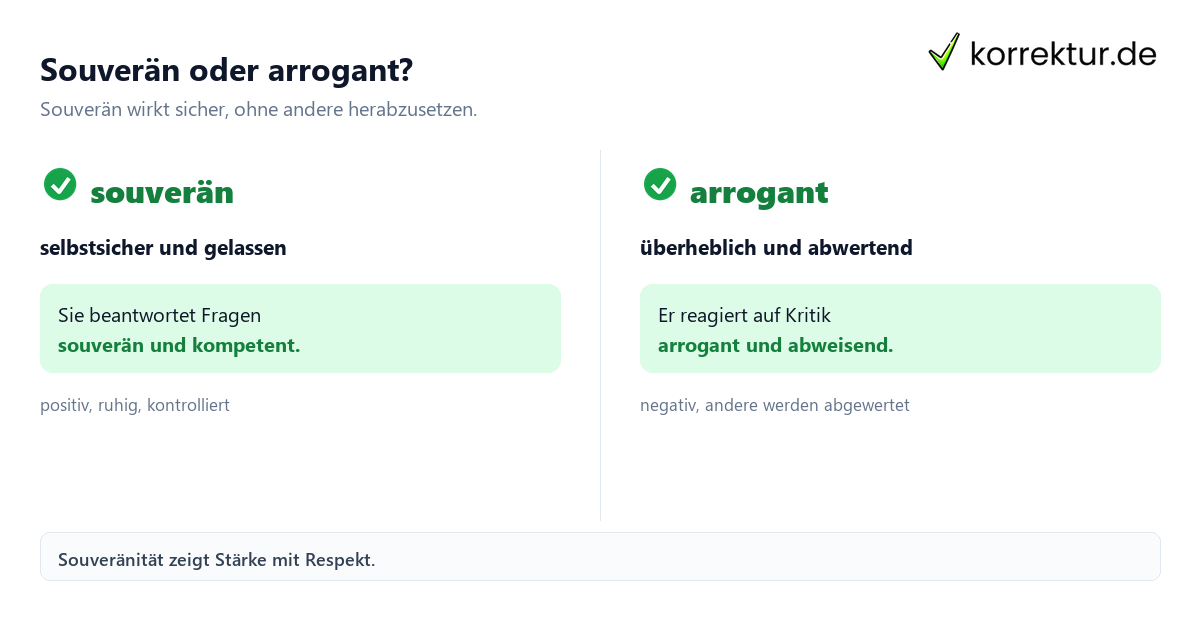Souverän oder arrogant? souverän Bedeutung: souverän und arrogant vergleichen