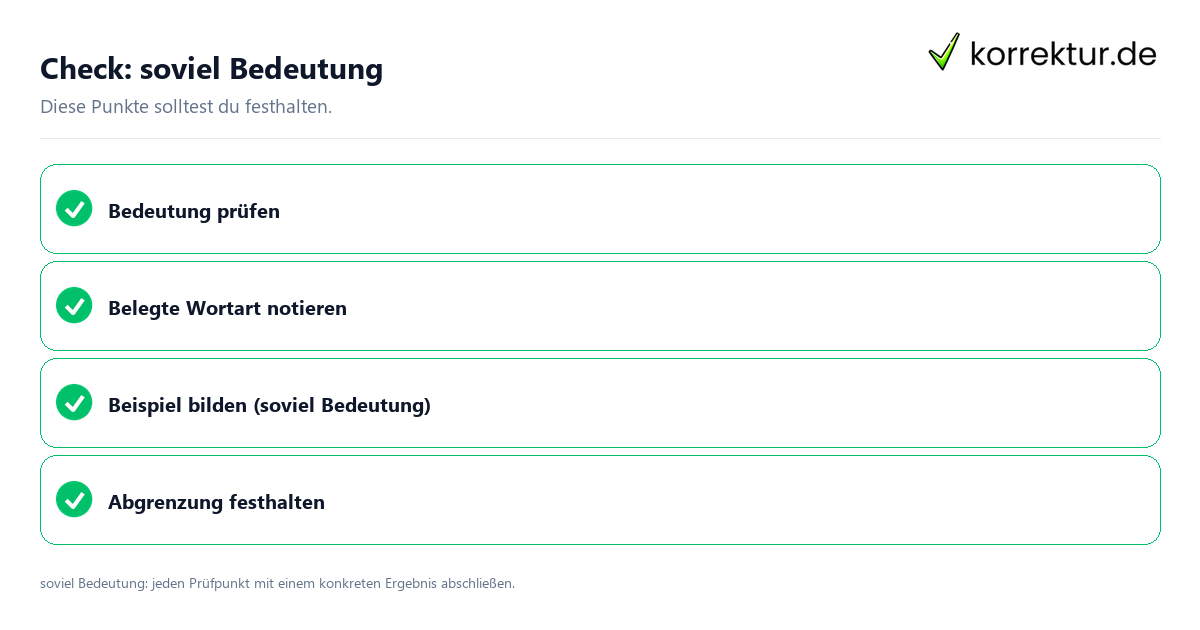 Soviel Bedeutung mit einer themenspezifischen Checkliste