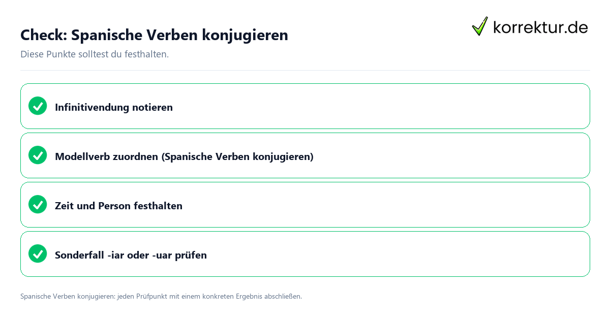 Check: Spanische Verben konjugieren Spanische Verben konjugieren mit einer themenspezifischen Checkliste