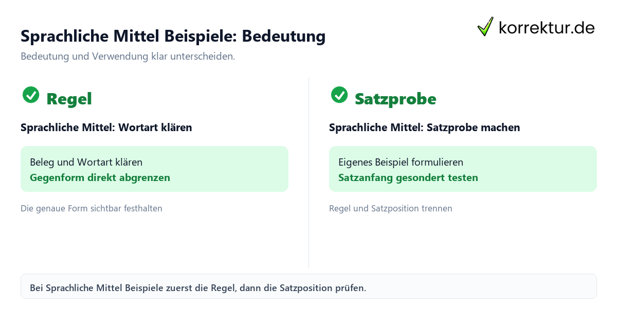 Sprachliche Mittel Beispiele: Bedeutung und Verwendung mit Bedeutung und passender Verwendung im Vergleich