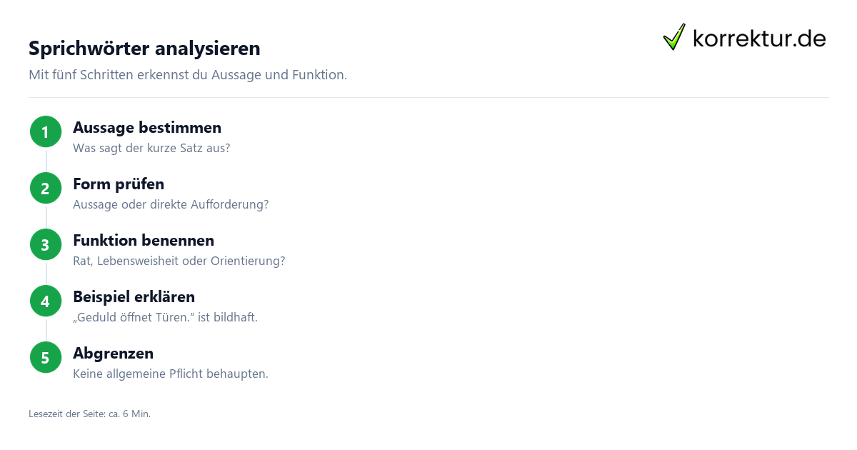 Sprichwörter analysieren Sprichwörter verständlich erklärt und angewendet: Satzfunktion analysieren