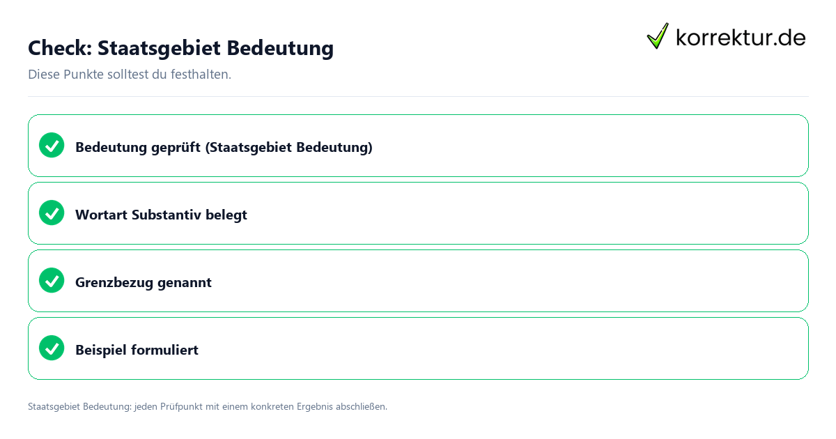 Check: Staatsgebiet Bedeutung Staatsgebiet Bedeutung mit einer themenspezifischen Checkliste