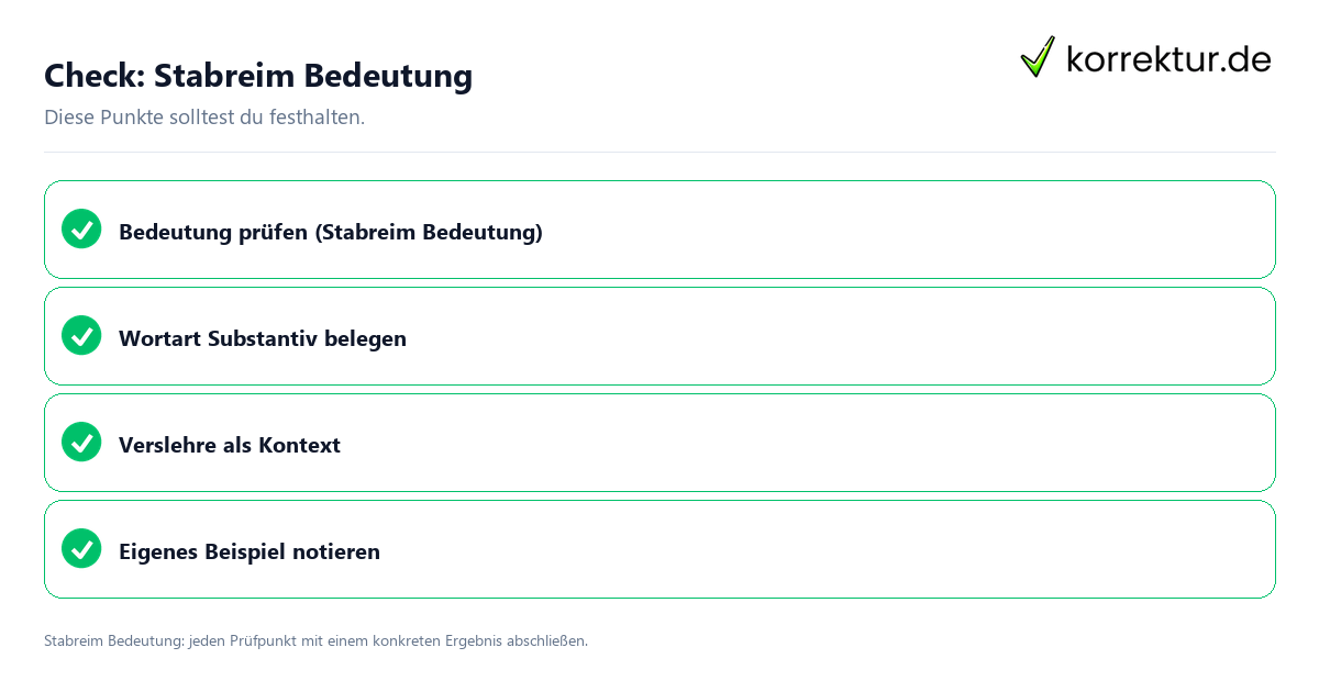 Check: Stabreim Bedeutung Stabreim Bedeutung mit einer themenspezifischen Checkliste