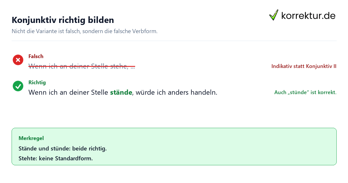 stände oder stünde stände oder stünde