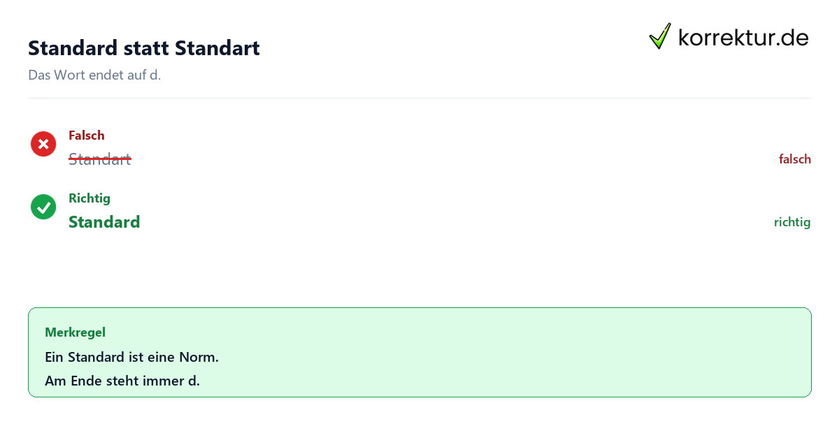 Standard oder Standart: richtige Schreibweise