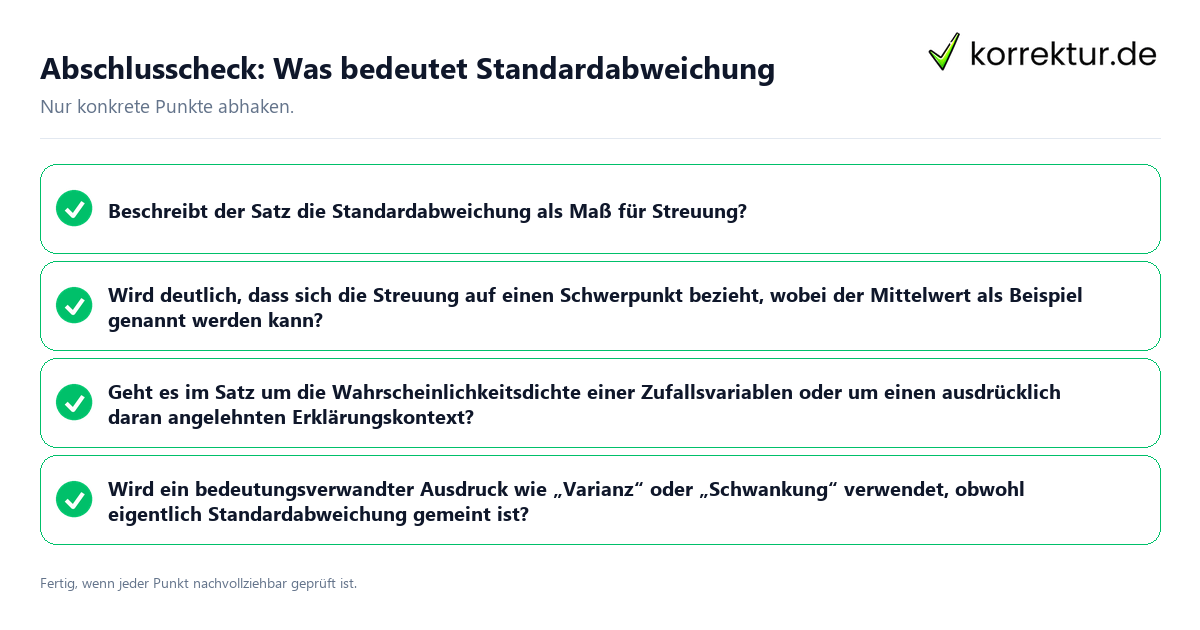 Abschlusscheck: Was bedeutet Standardabweichung Konkreter Abschlusscheck zu Was bedeutet Standardabweichung
