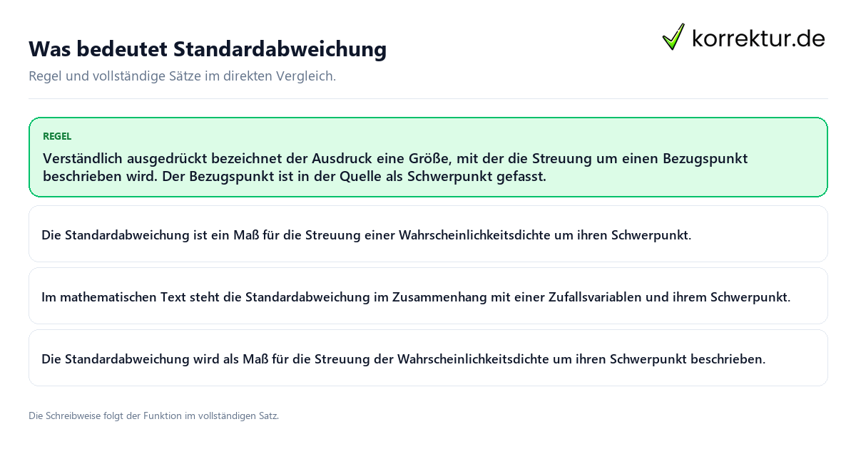 Was bedeutet Standardabweichung Konkrete Regel und vollständige Beispielsätze zu Was bedeutet Standardabweichung