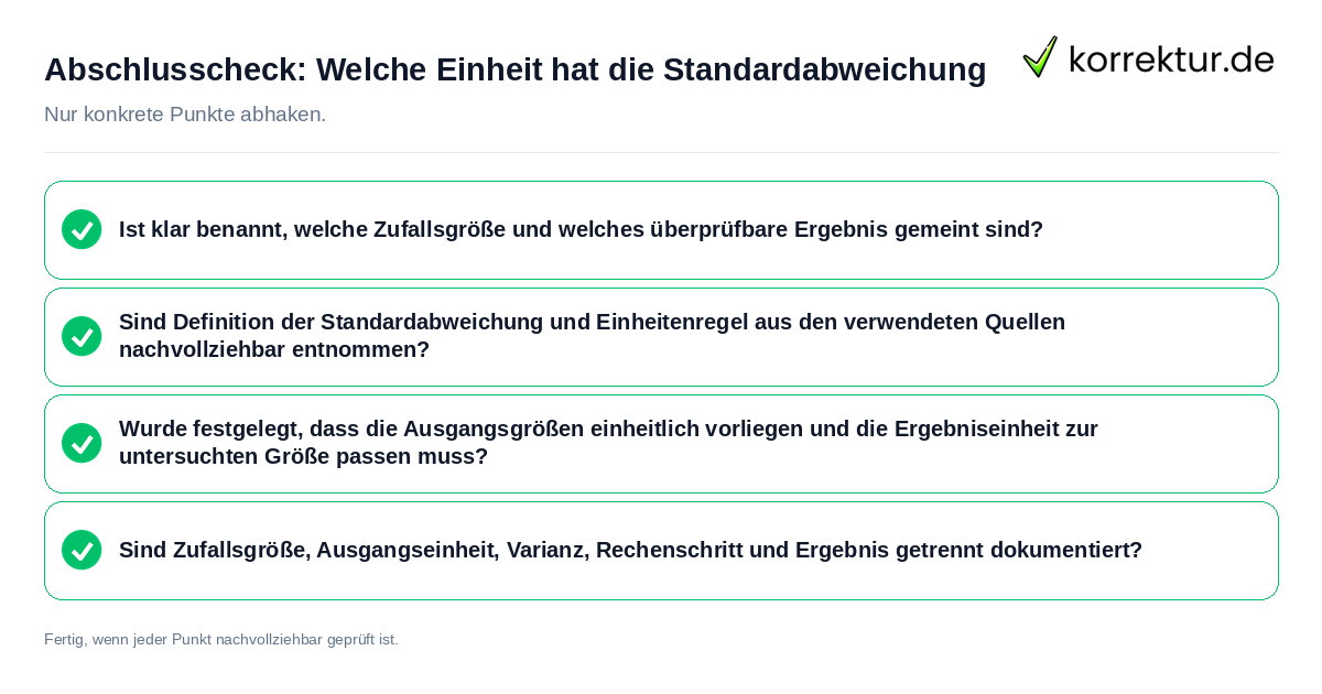 Abschlusscheck: Welche Einheit hat die Standardabweichung Konkreter Abschlusscheck zu Welche Einheit hat die Standardabweichung