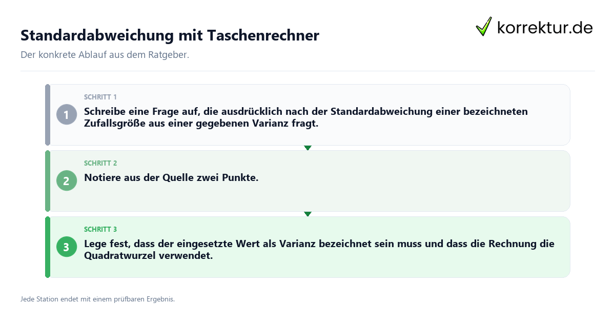 Konkrete Schritte zu Standardabweichung mit Taschenrechner
