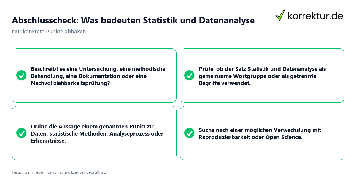 Konkreter Abschlusscheck zu Was bedeuten Statistik und Datenanalyse