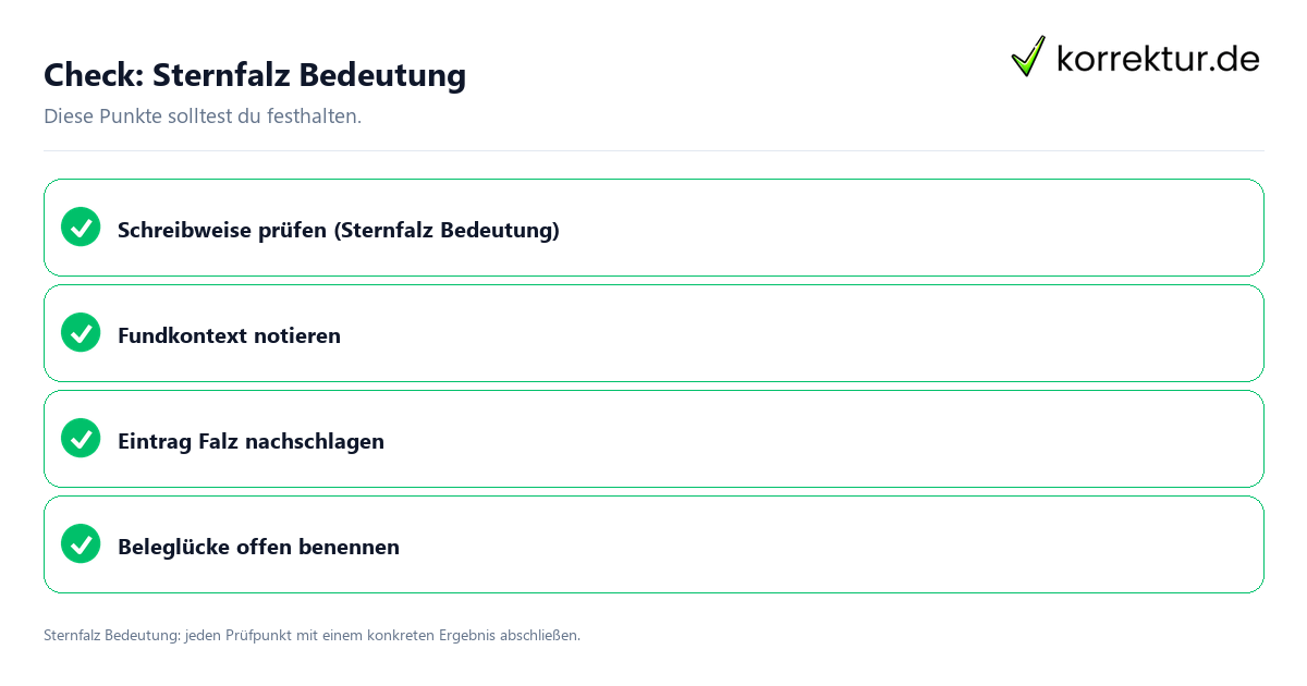 Check: Sternfalz Bedeutung Sternfalz Bedeutung mit einer themenspezifischen Checkliste