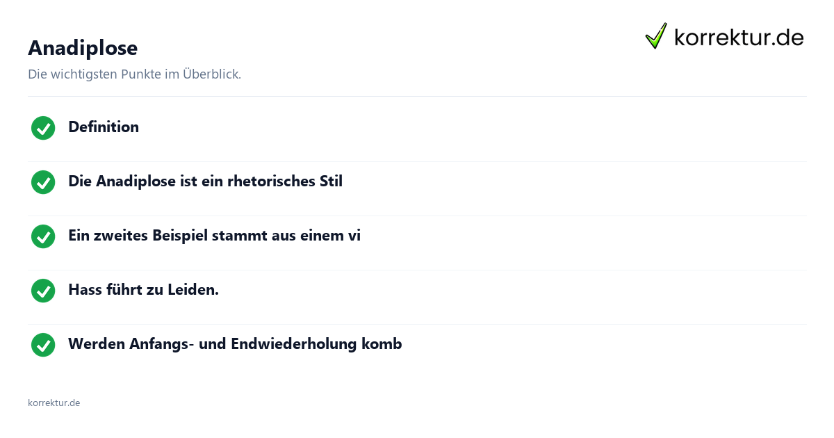 Anadiplose: Überblick
