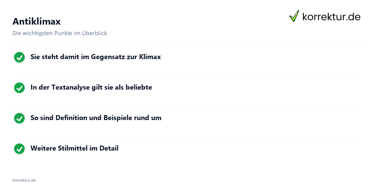 Antiklimax: Überblick