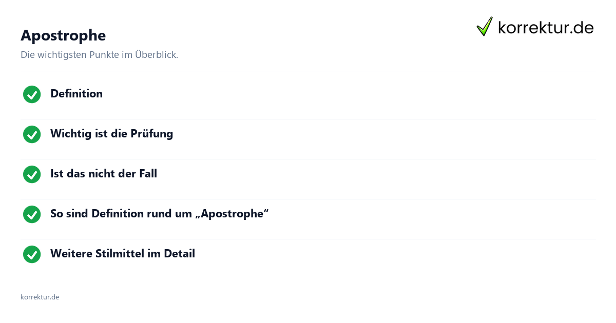 Apostrophe Apostrophe: Überblick