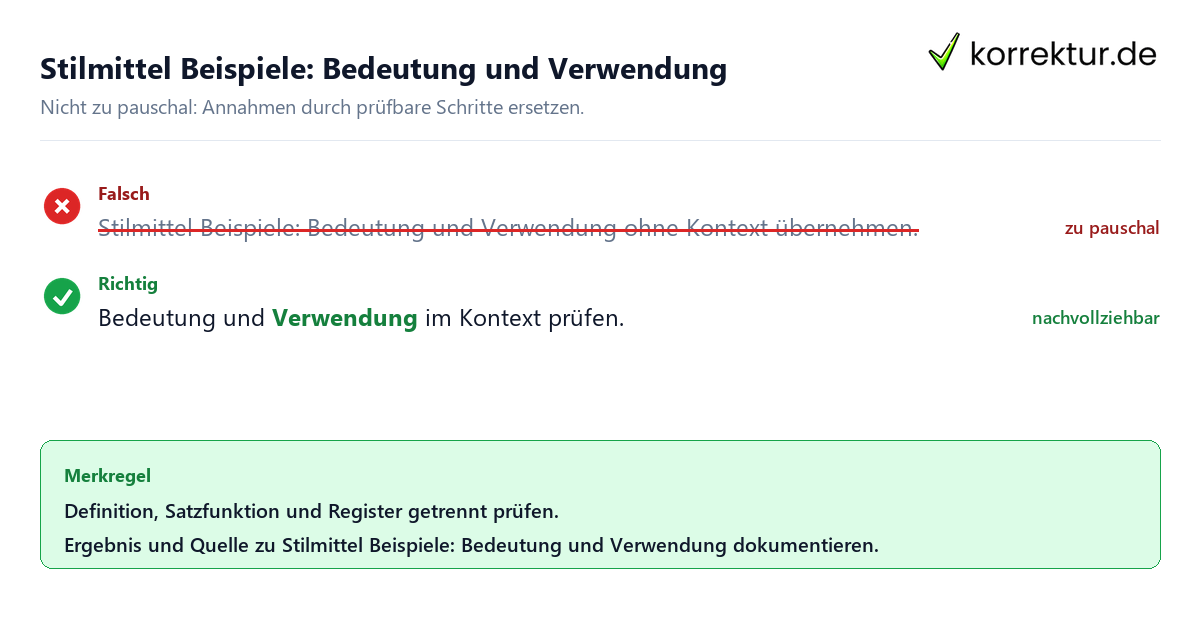 Ungeeignete und belastbare Vorgehensweise bei Stilmittel Beispiele: Bedeutung und Verwendung