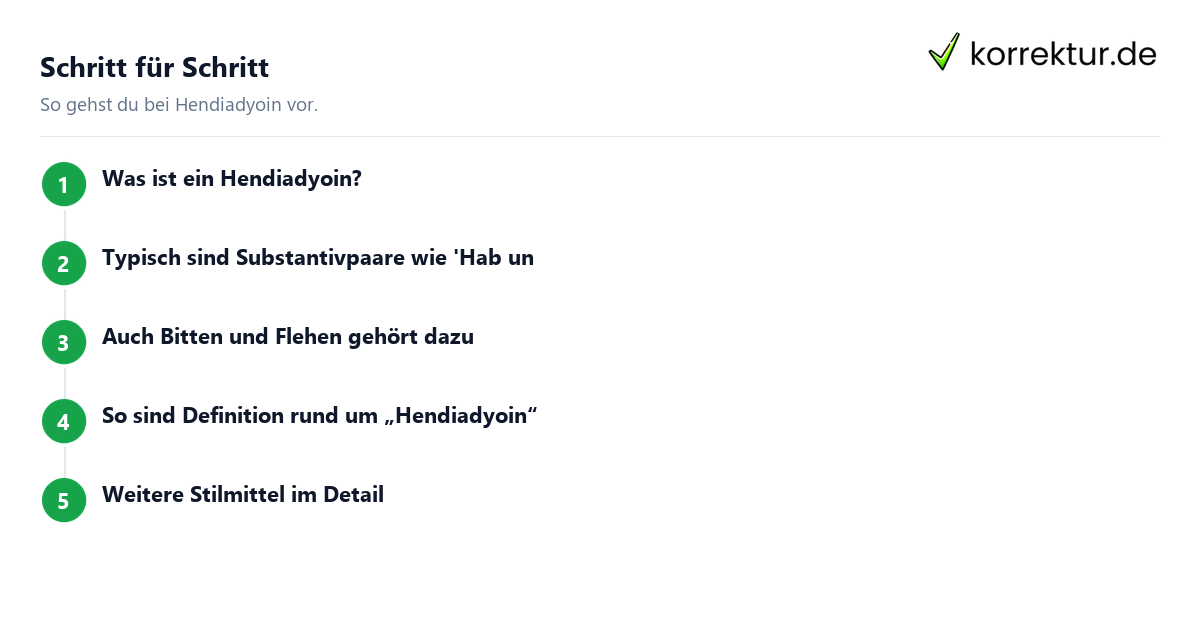 Hendiadyoin: Schritte