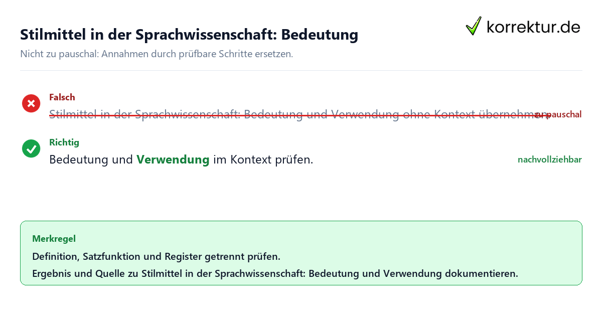 Stilmittel in der Sprachwissenschaft: Bedeutung und Verwendung Ungeeignete und belastbare Vorgehensweise bei Stilmittel in der Sprachwissenschaft: Bedeutung und Verwendung