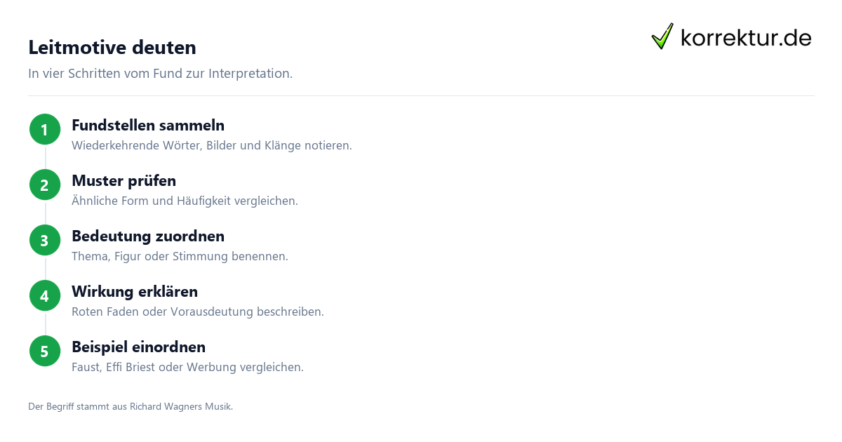 Leitmotive deuten Leitmotiv als Stilmittel: Definition, Wirkung und Beispiele analysieren