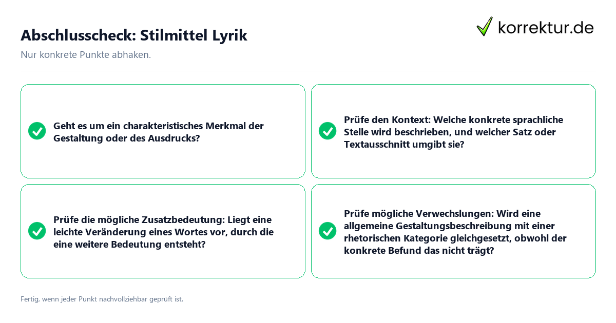 Abschlusscheck: Stilmittel Lyrik Konkreter Abschlusscheck zu Stilmittel Lyrik