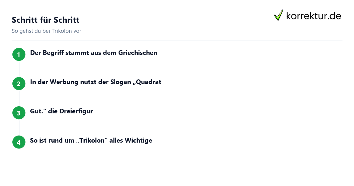 Trikolon: Schritte