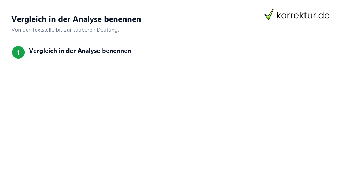 Vergleich in der Analyse benennen in vier Schritten