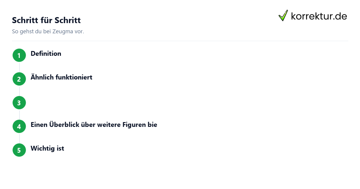 Zeugma: Schritte
