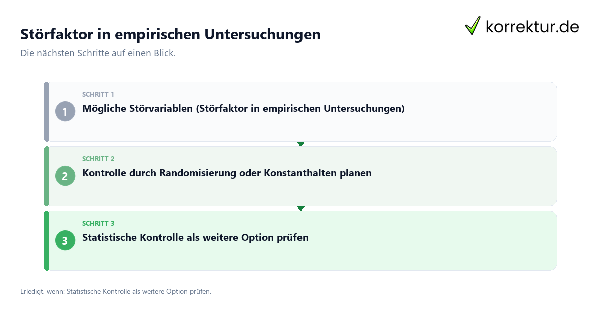 Störfaktor in empirischen Untersuchungen Störfaktor in empirischen Untersuchungen mit einem Ablauf aus Prüfung, Kontakt und Dokumentation