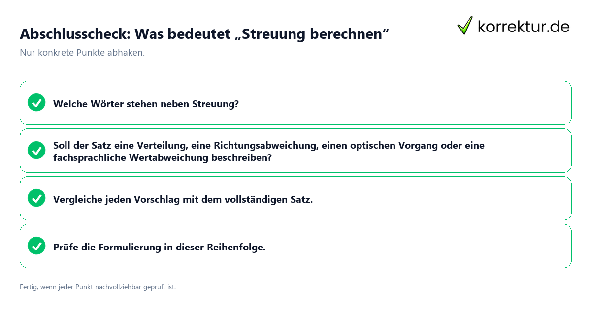 Konkreter Abschlusscheck zu Was bedeutet „Streuung berechnen“