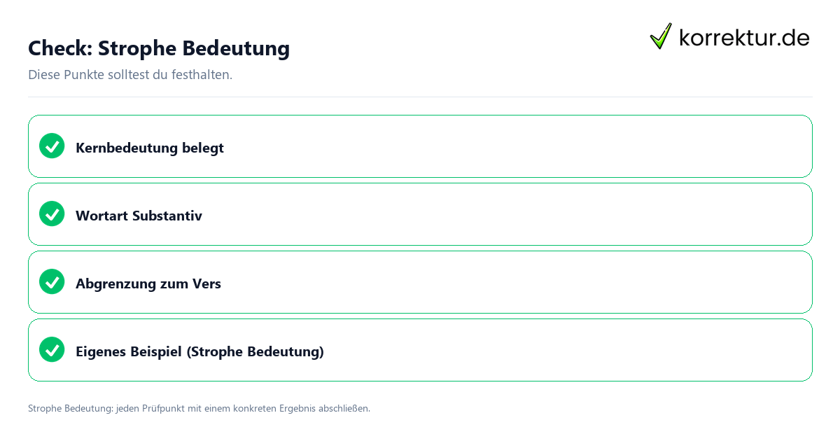 Check: Strophe Bedeutung Strophe Bedeutung mit einer themenspezifischen Checkliste
