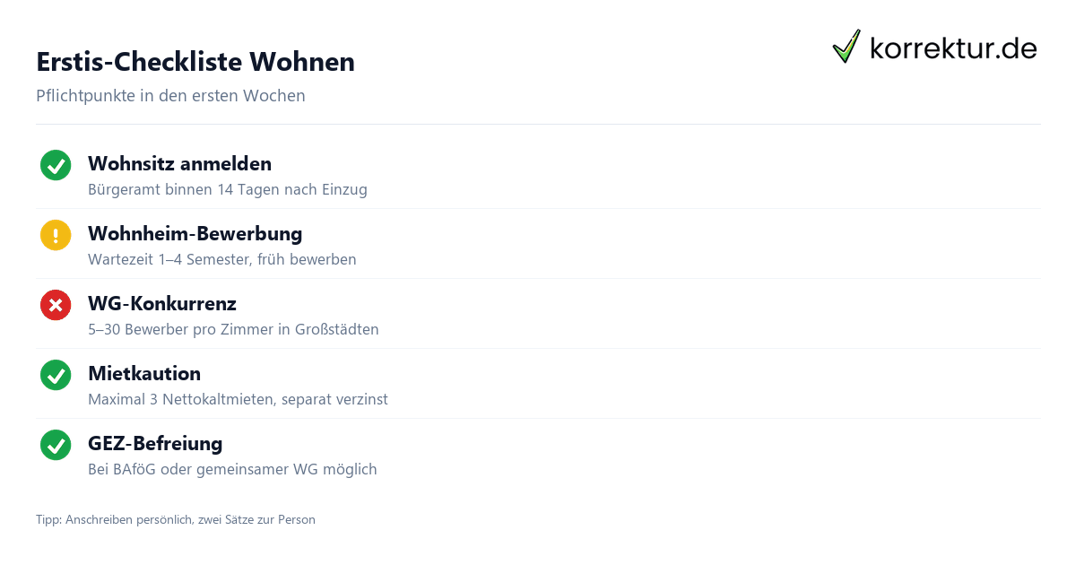 Studentenwohnung & Wohnen im Studium: WG, Wohnheim, Apartment