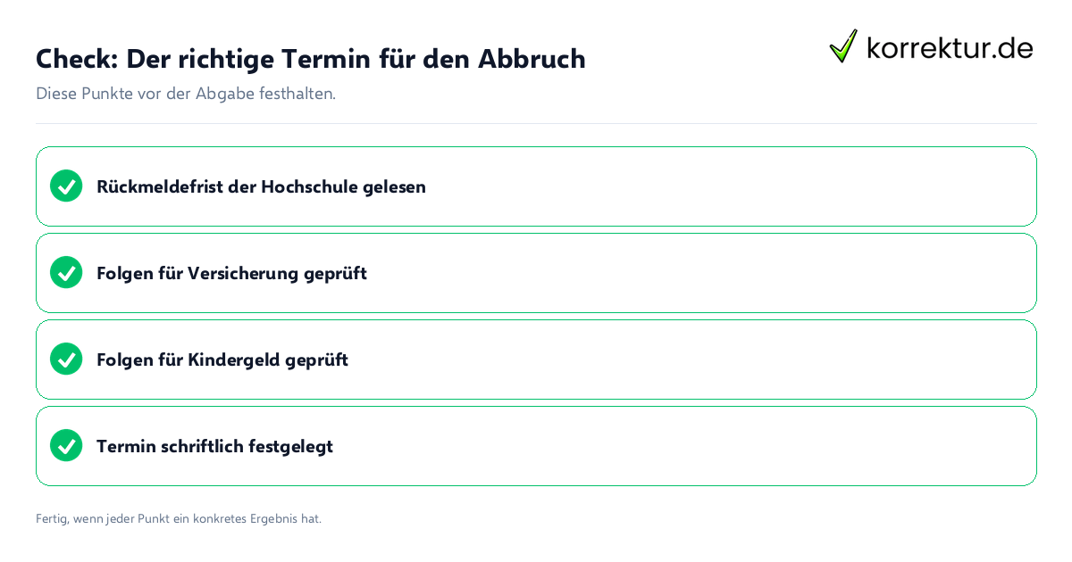 Check: Der richtige Termin für den Abbruch Der richtige Termin für den Abbruch: Prüfliste mit vier Punkten