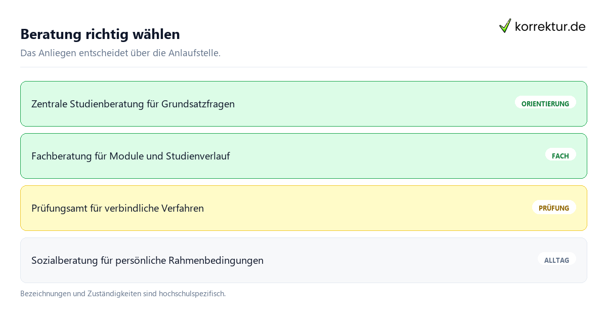 Studienberatung im Studium: Orientierung und erste Schritte Studienberatung im Studium: Orientierung und erste Schritte