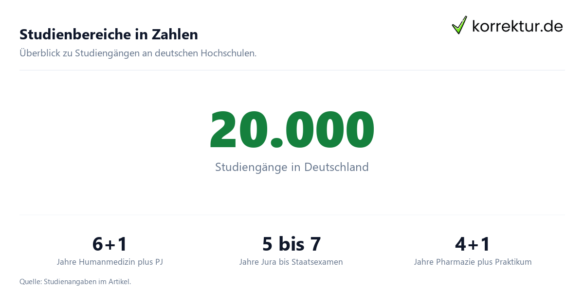 Studienbereiche an deutschen Hochschulen im Vergleich