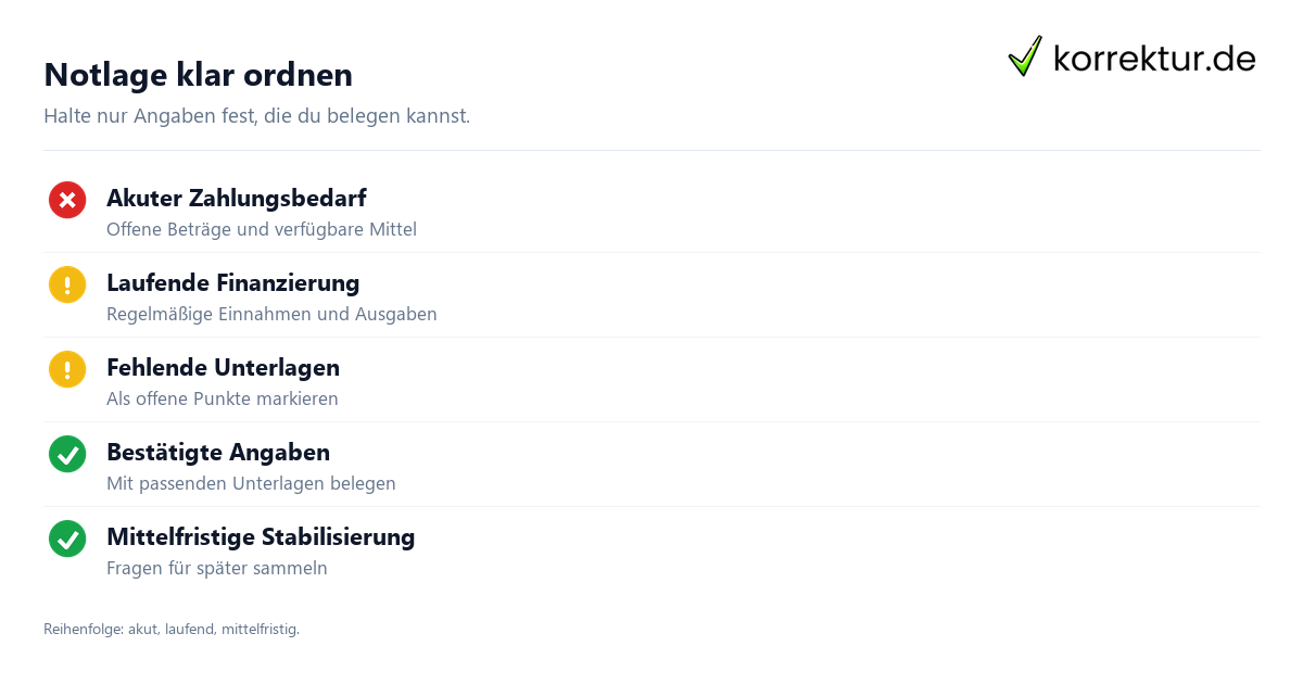 Notlage klar ordnen Checkliste zur Studienfinanzierung in einer Notlage sinnvoll angehen