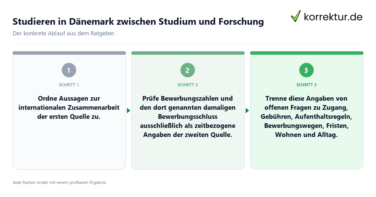Konkrete Schritte zu Studieren in Dänemark zwischen Studium und Forschung