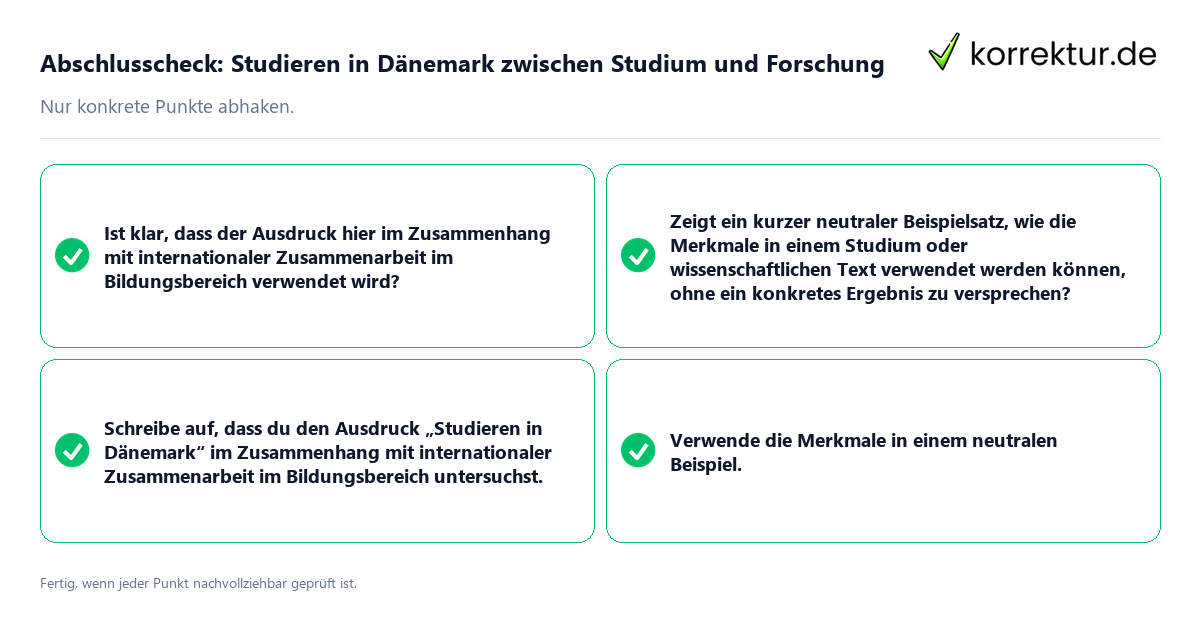 Konkreter Abschlusscheck zu Studieren in Dänemark zwischen Studium und Forschung