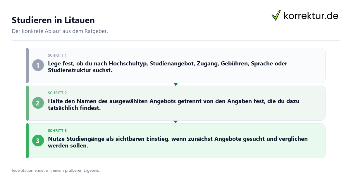 Konkrete Schritte zu Studieren in Litauen