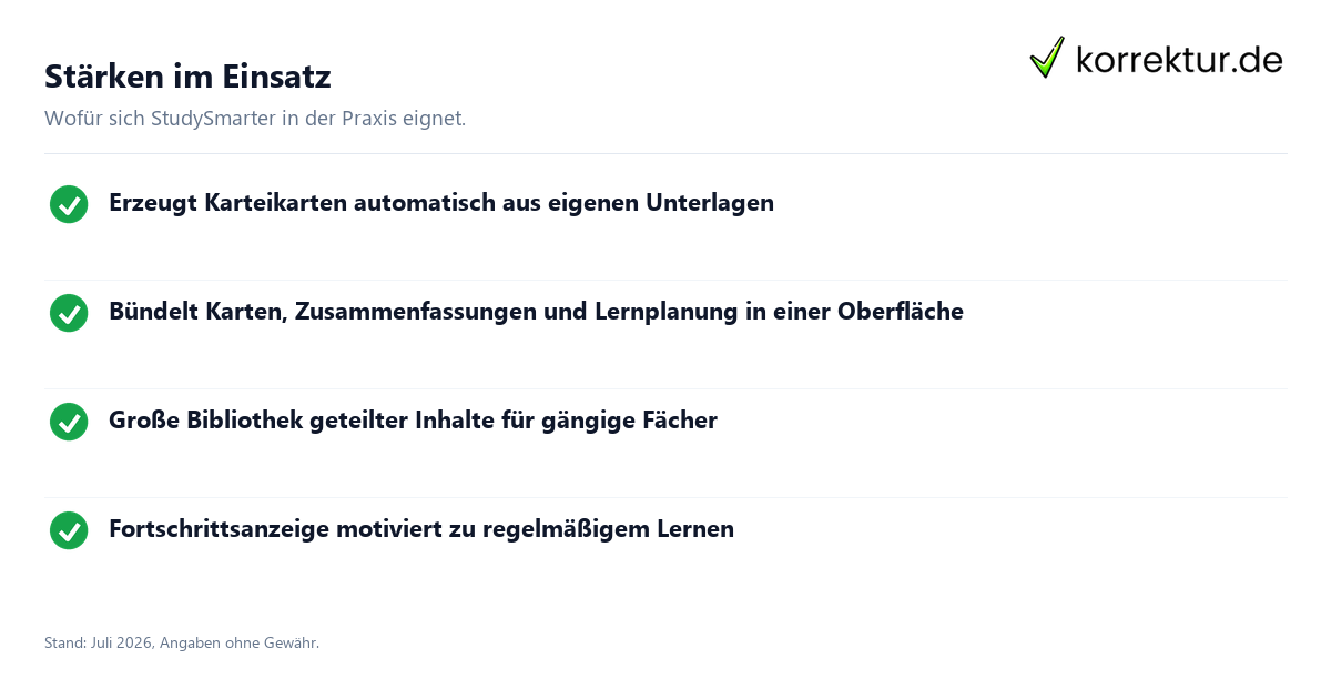 StudySmarter im Test für Studium und Ausbildung: Stärken im Überblick