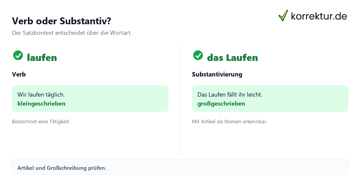 Substantiv und Nomen: Definition, Arten und Beispiele, Nomen und substantiviertes Verb vergleichen